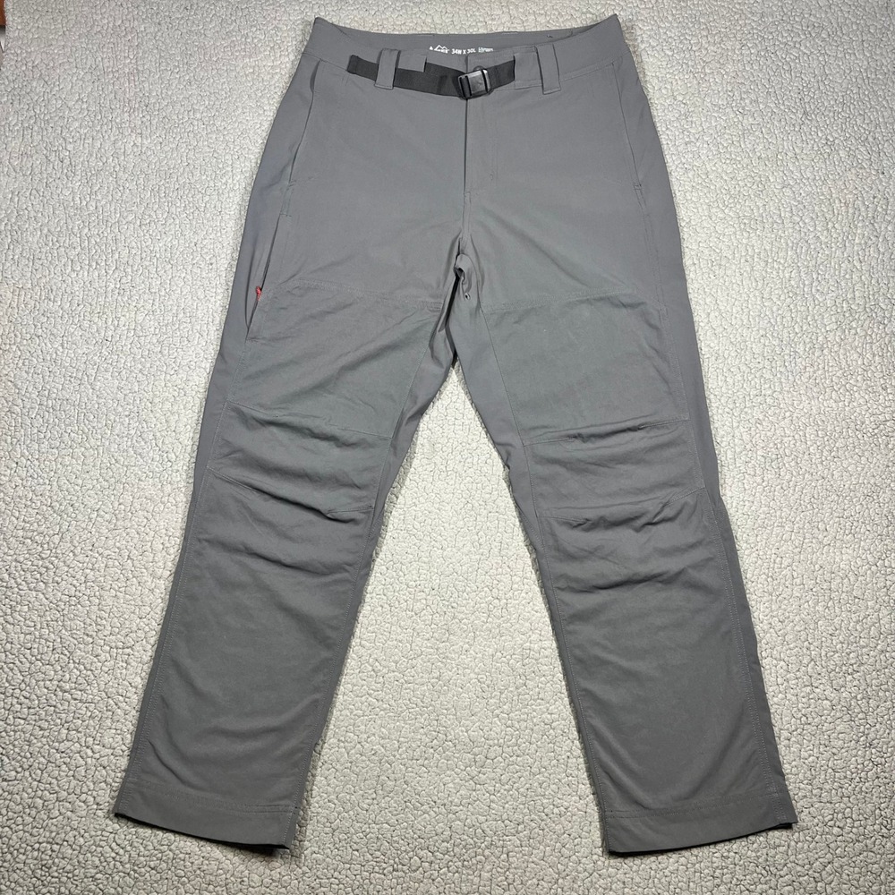 REI Co-op Trail Pants Belted Men 34x30 Regular Fit Hiking Gray Gorpcore